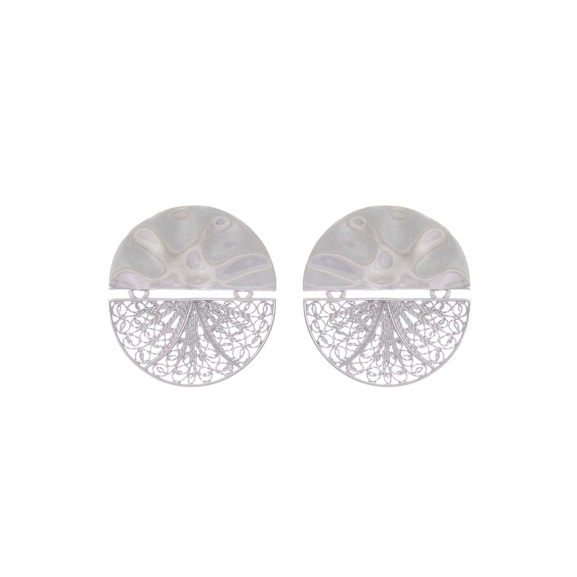 Earrings Circles Articulated in Silver