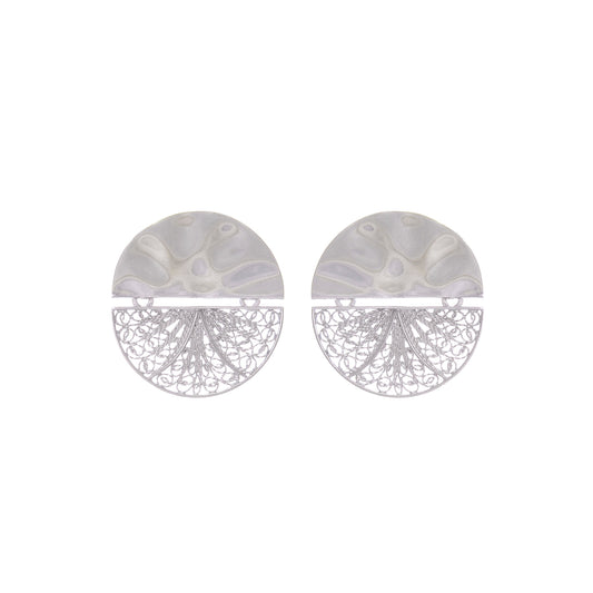 Earrings Circles Articulated in Silver
