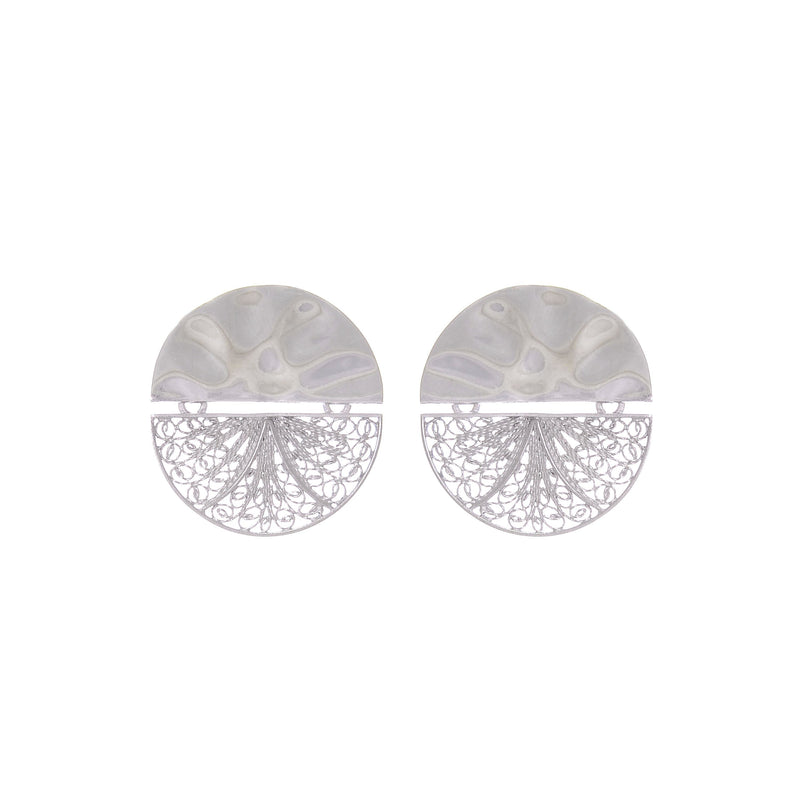 Earrings Circles Articulated in Silver