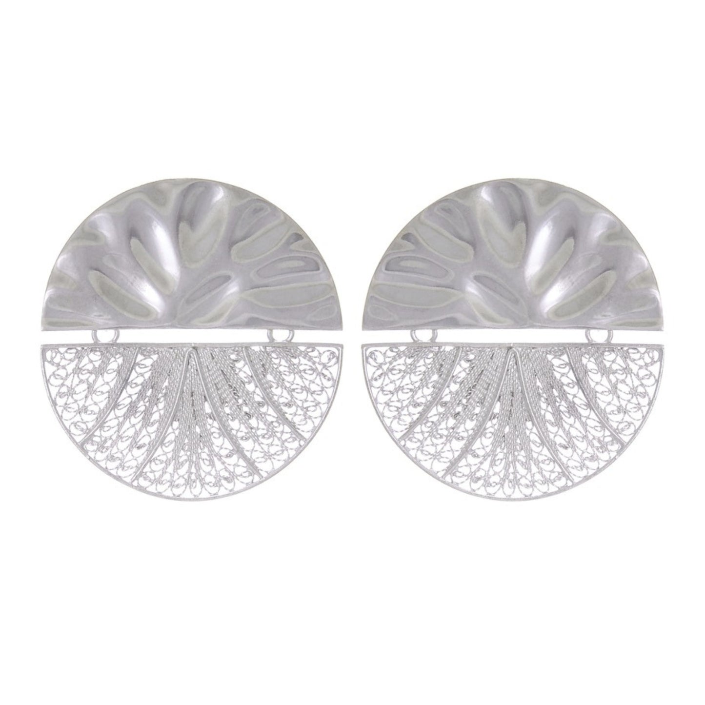 Earrings Circles Articulated XL in Silver