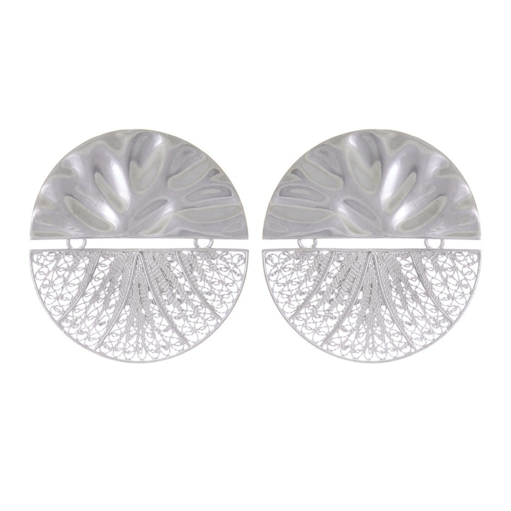 Earrings Circles Articulated XL in Silver