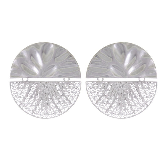 Earrings Circles Articulated XL in Silver