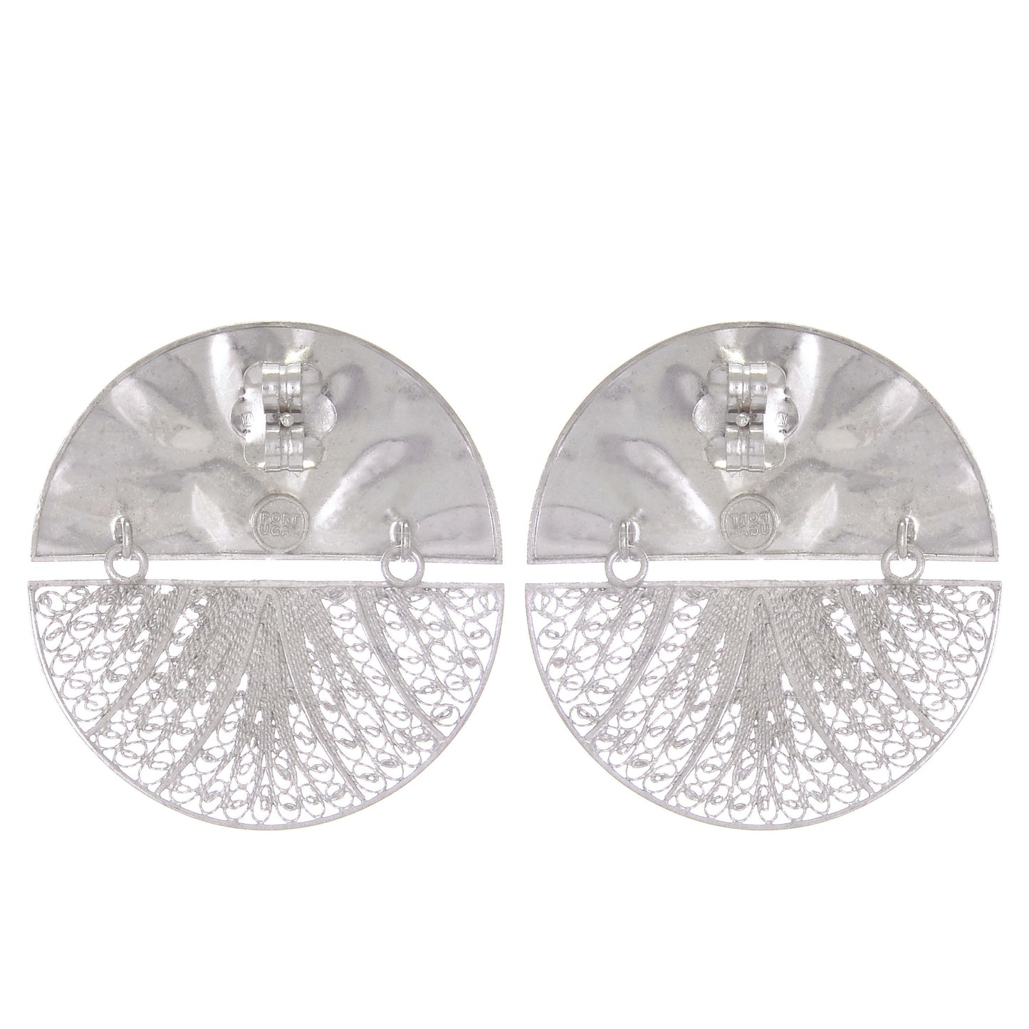 Earrings Circles Articulated XL in Silver