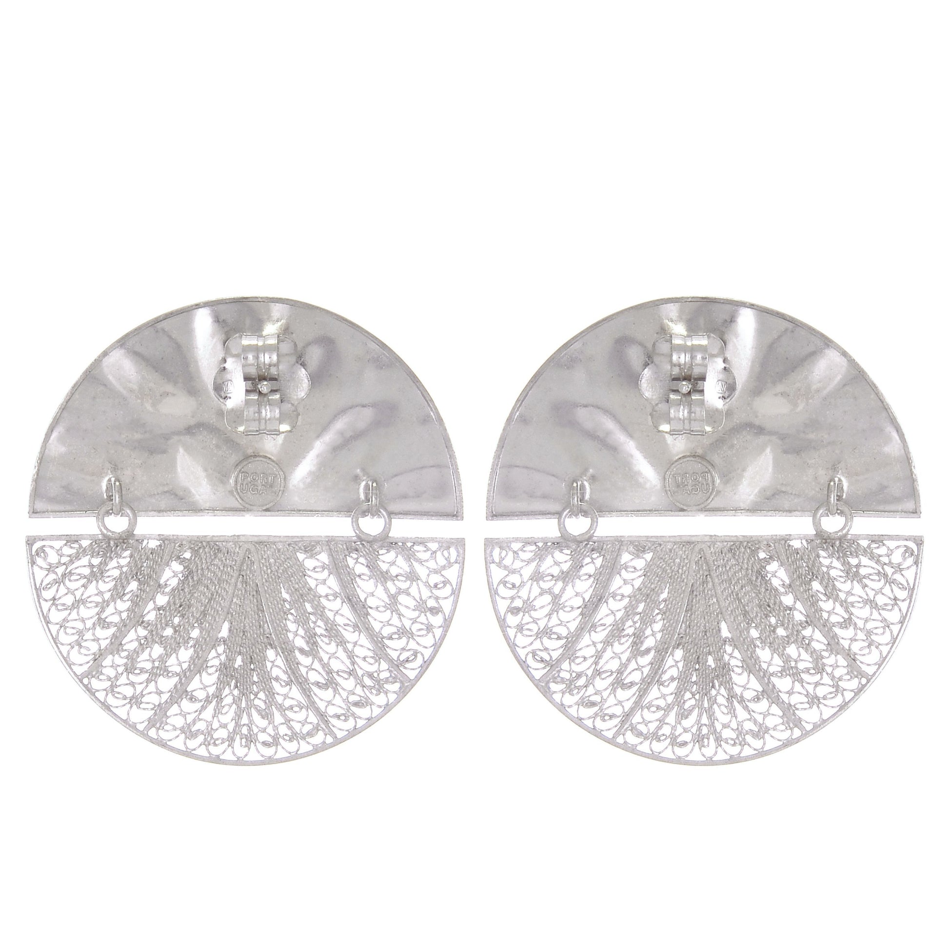 Earrings Circles Articulated XL in Silver