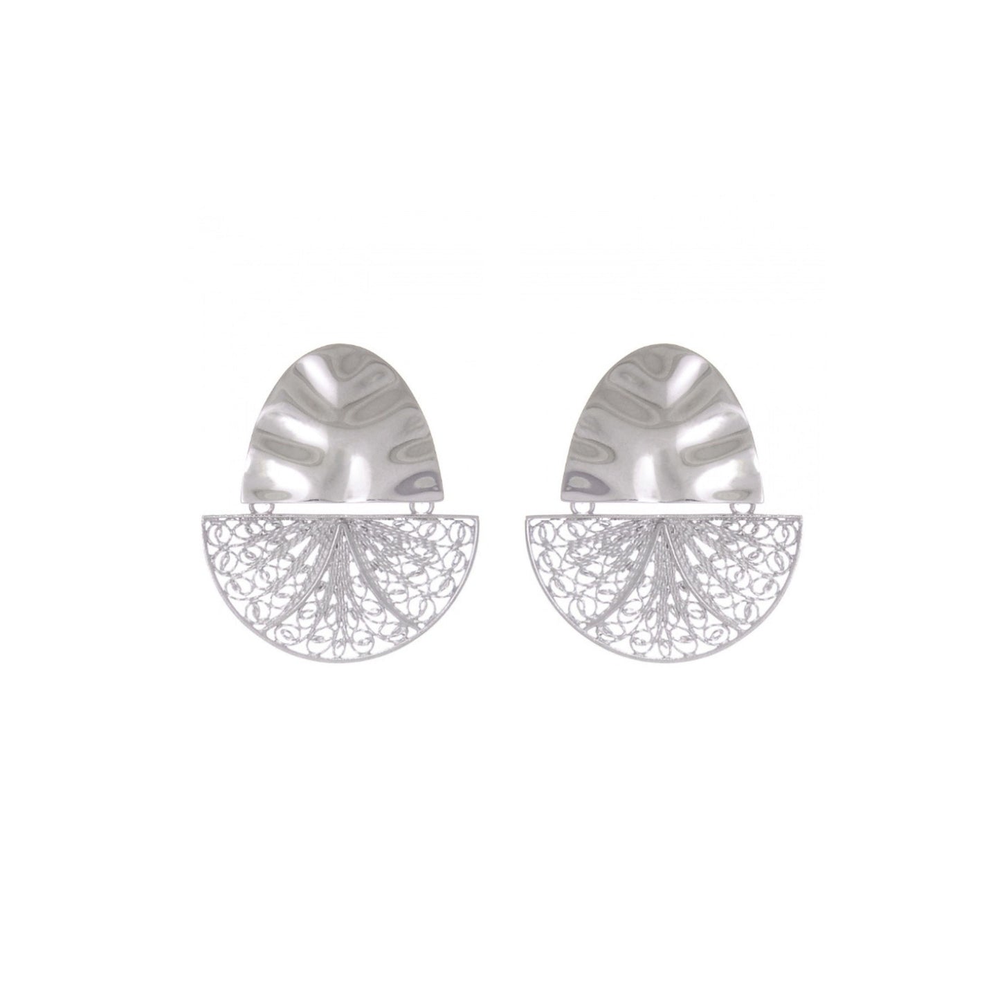 Earrings Boat Articulated in Silver