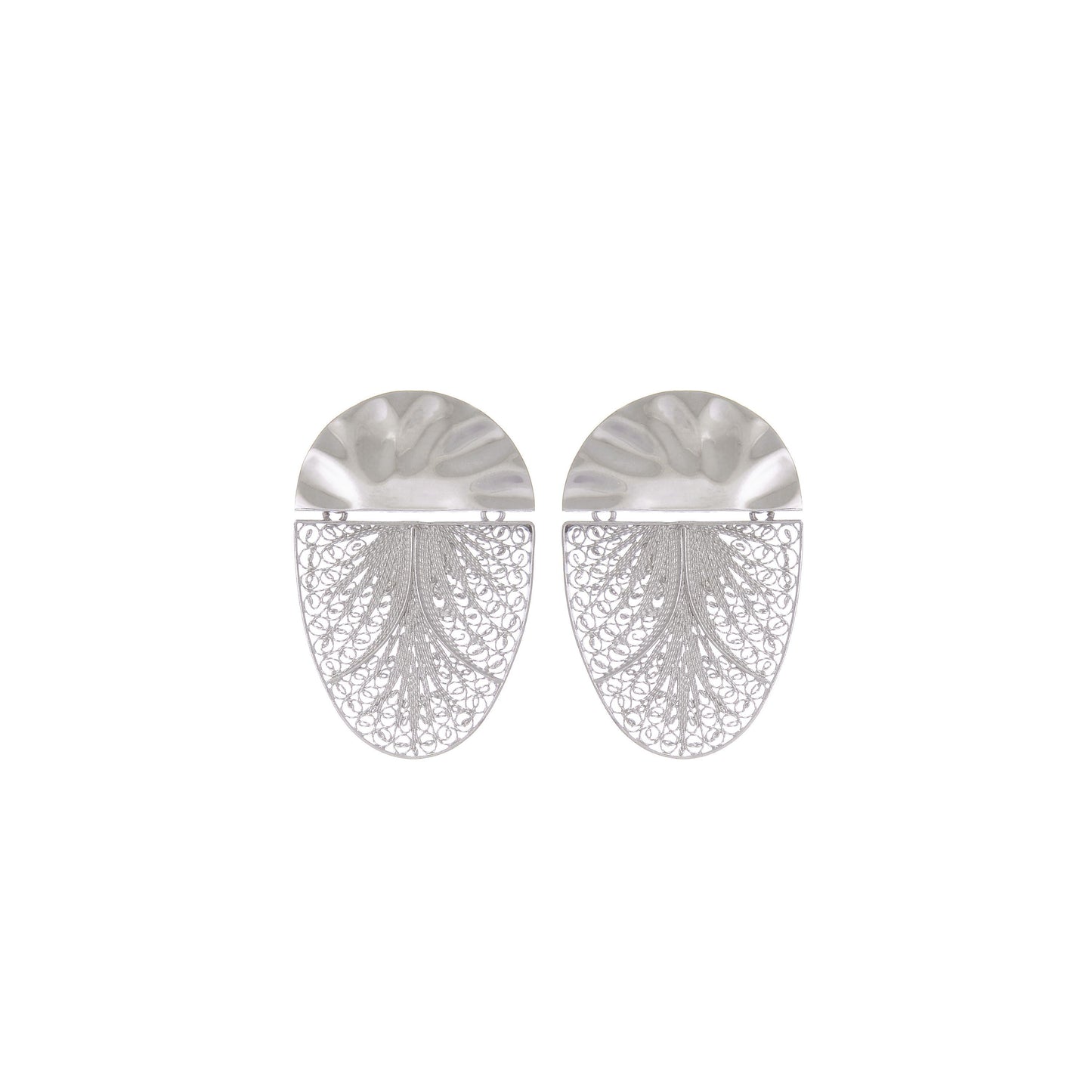 Earrings Oval Articulated in Silver