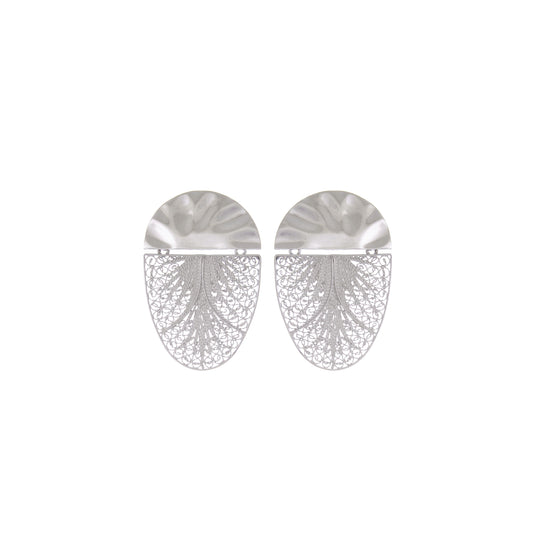 Earrings Oval Articulated in Silver
