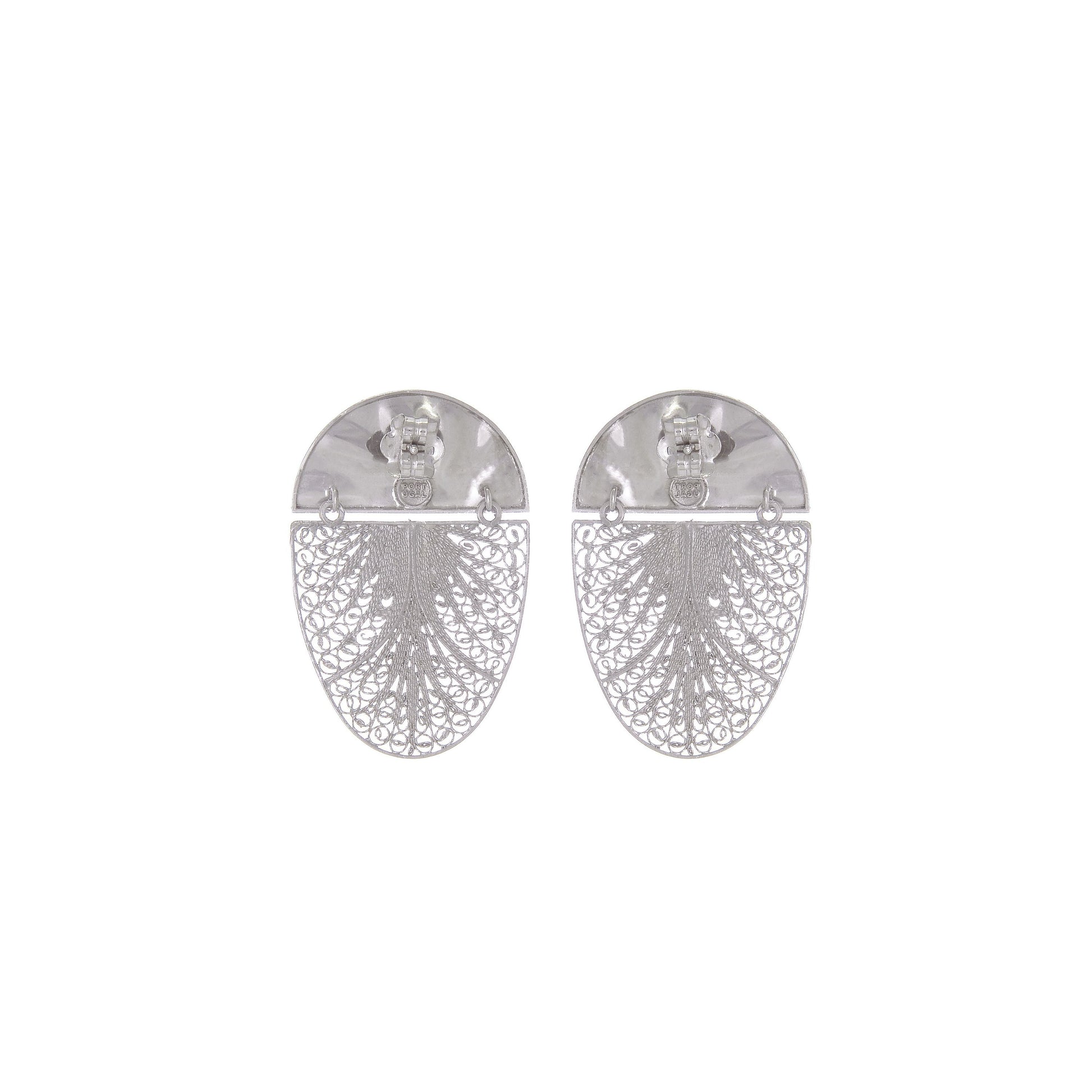 Earrings Oval Articulated in Silver