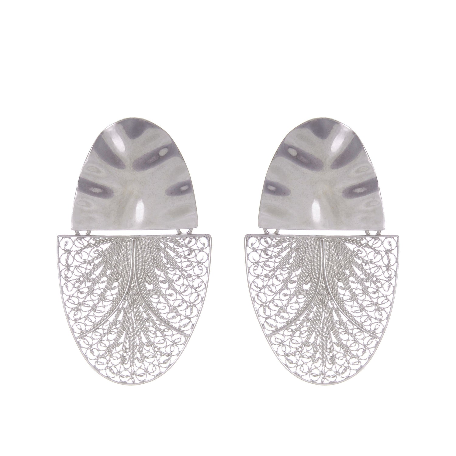 Earrings Oval Articulated XL in Silver