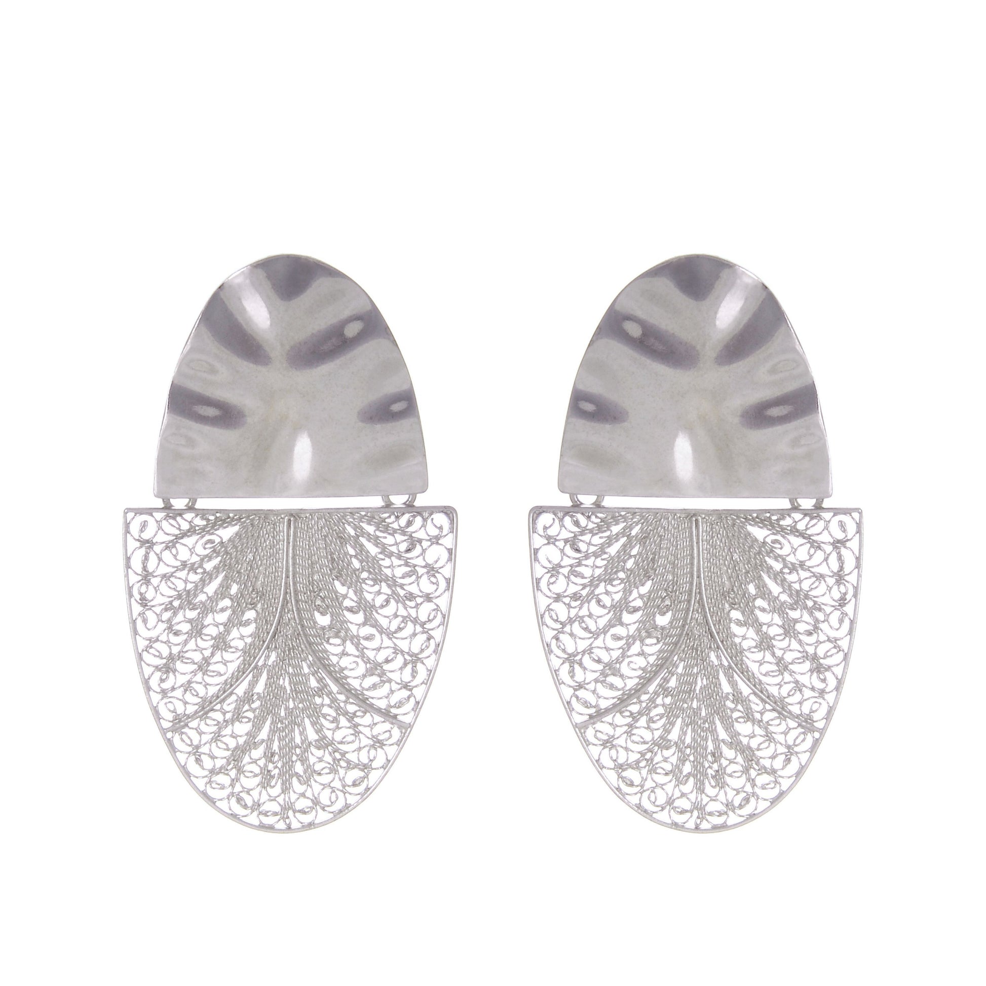 Earrings Oval Articulated XL in Silver