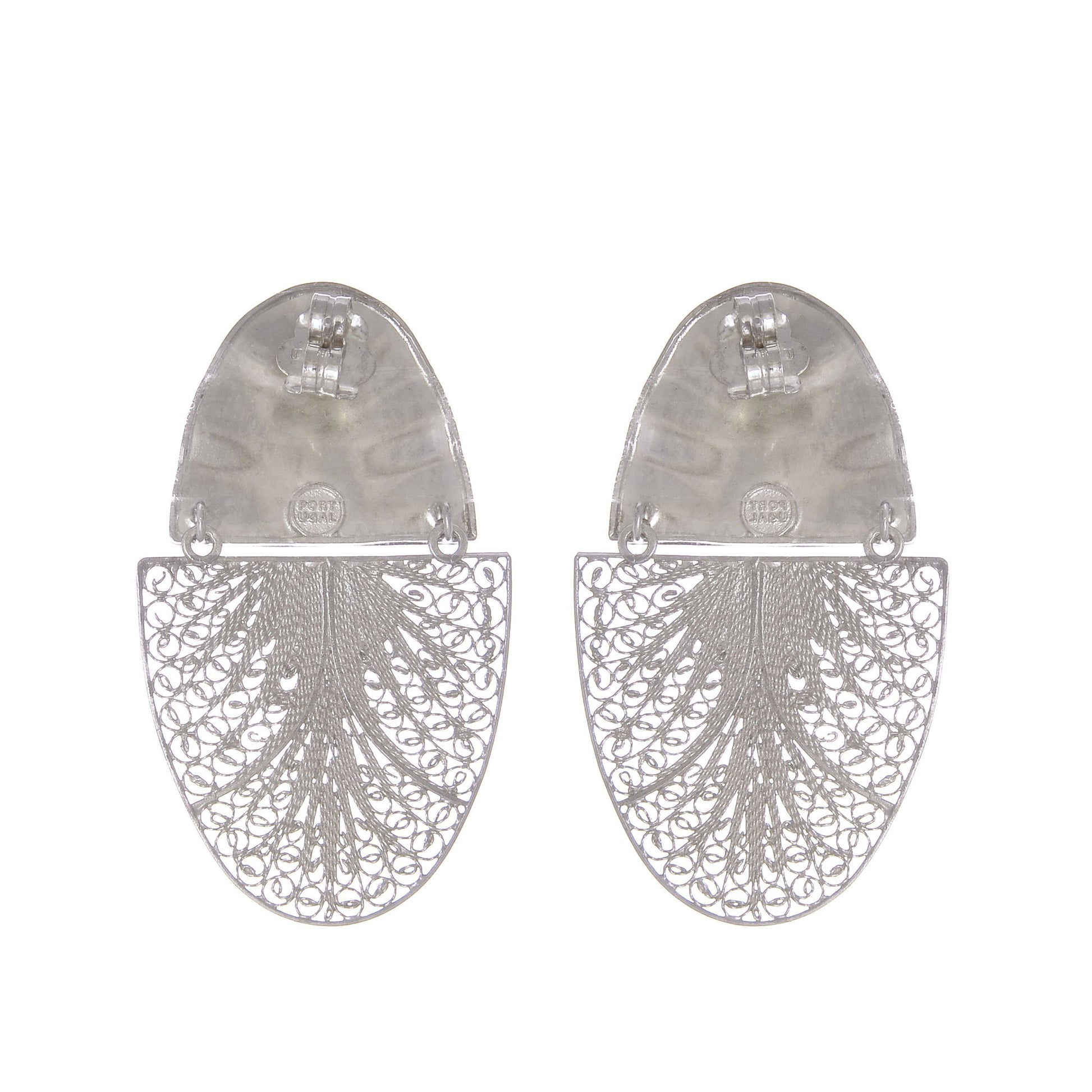 Earrings Oval Articulated XL in Silver