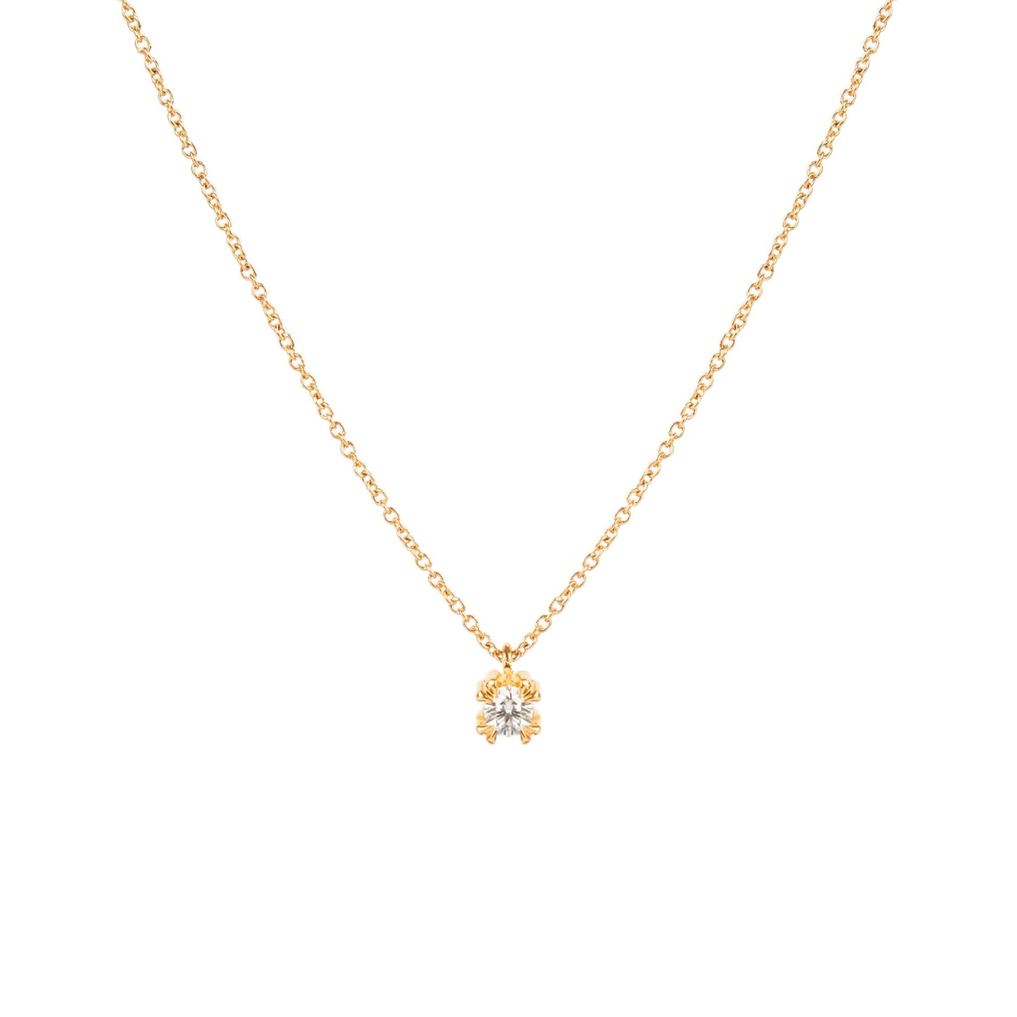 Necklace with Diamond Solitaire in 19,2Kt Gold