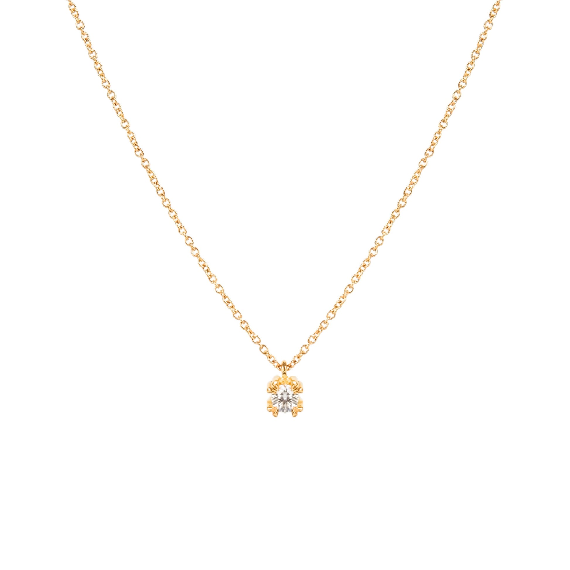 Necklace with Diamond Solitaire in 19,2Kt Gold