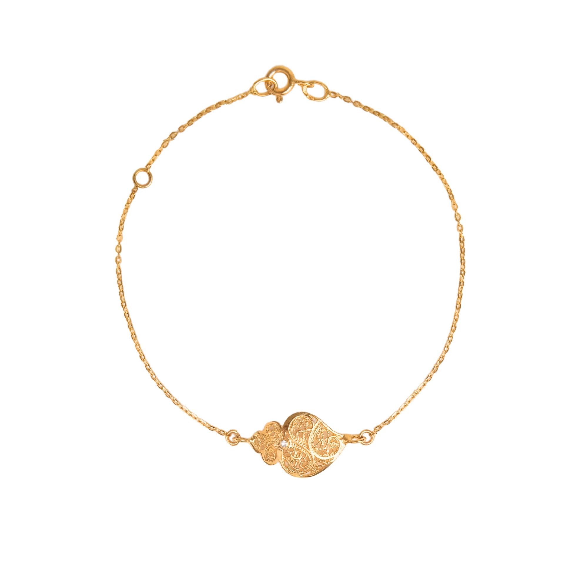 Bracelet Heart of Viana with Diamond in 19,2Kt Gold