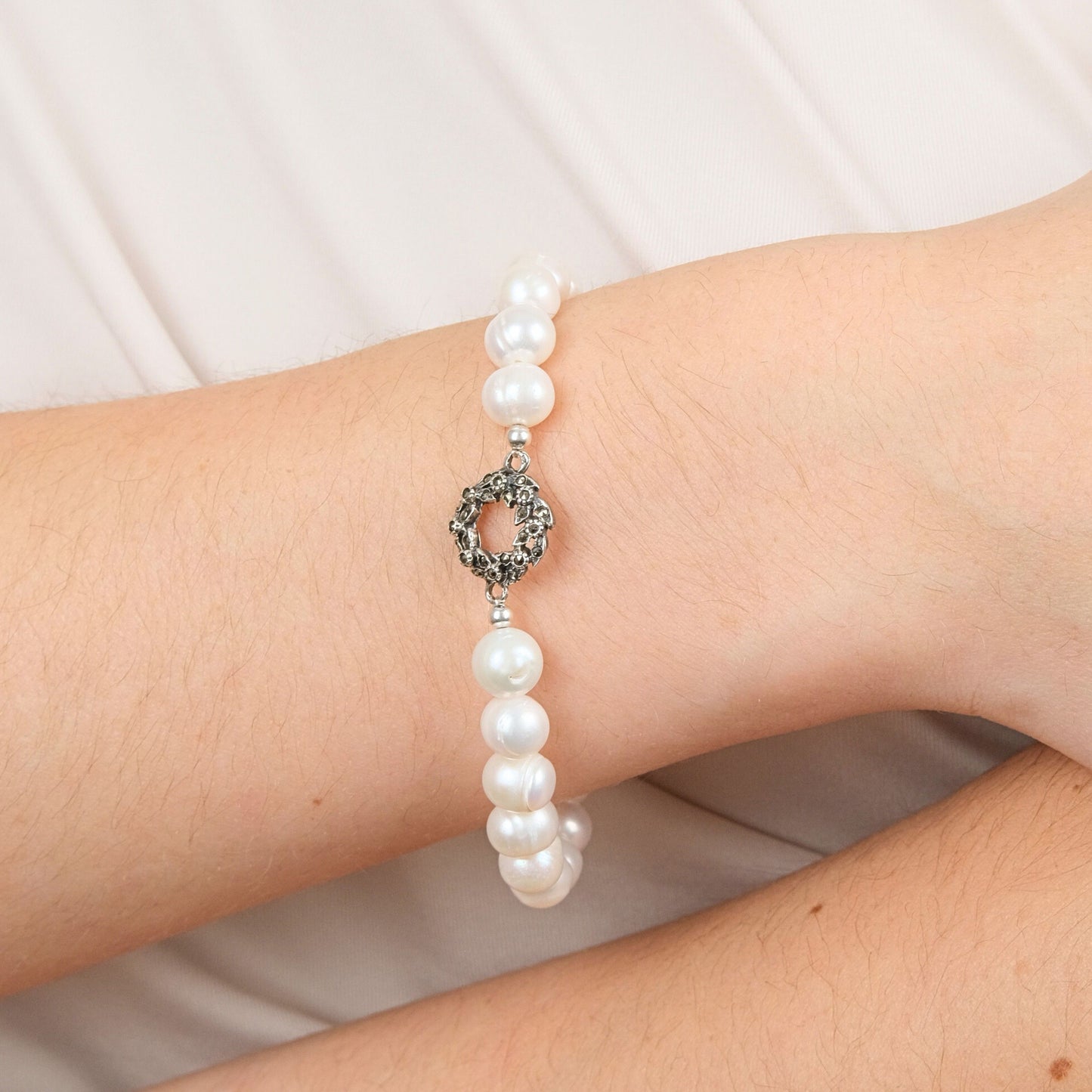 Bracelet Crown Marcasites in Silver