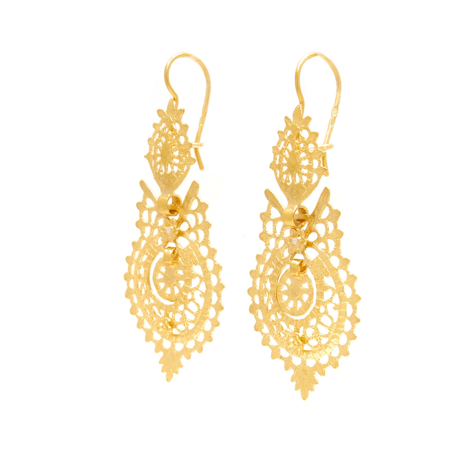 Queen Earrings in 19,2Kt Gold and Diamonds