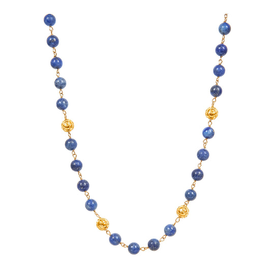 Necklace Viana's Contas in 19,2Kt Gold with Lapis Lazuli