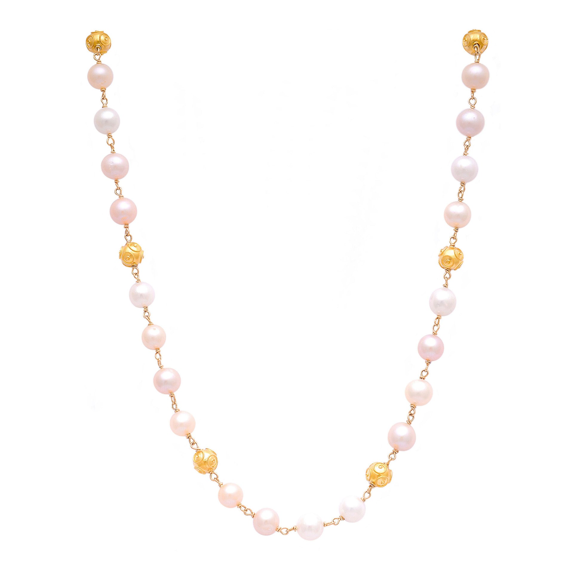 Necklace Viana's Contas in 19,2Kt Gold with Pearls