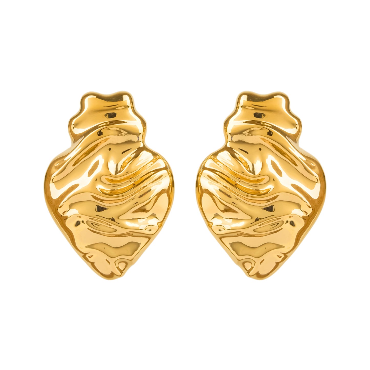 Earrings Melting Heart in Gold Plated Silver