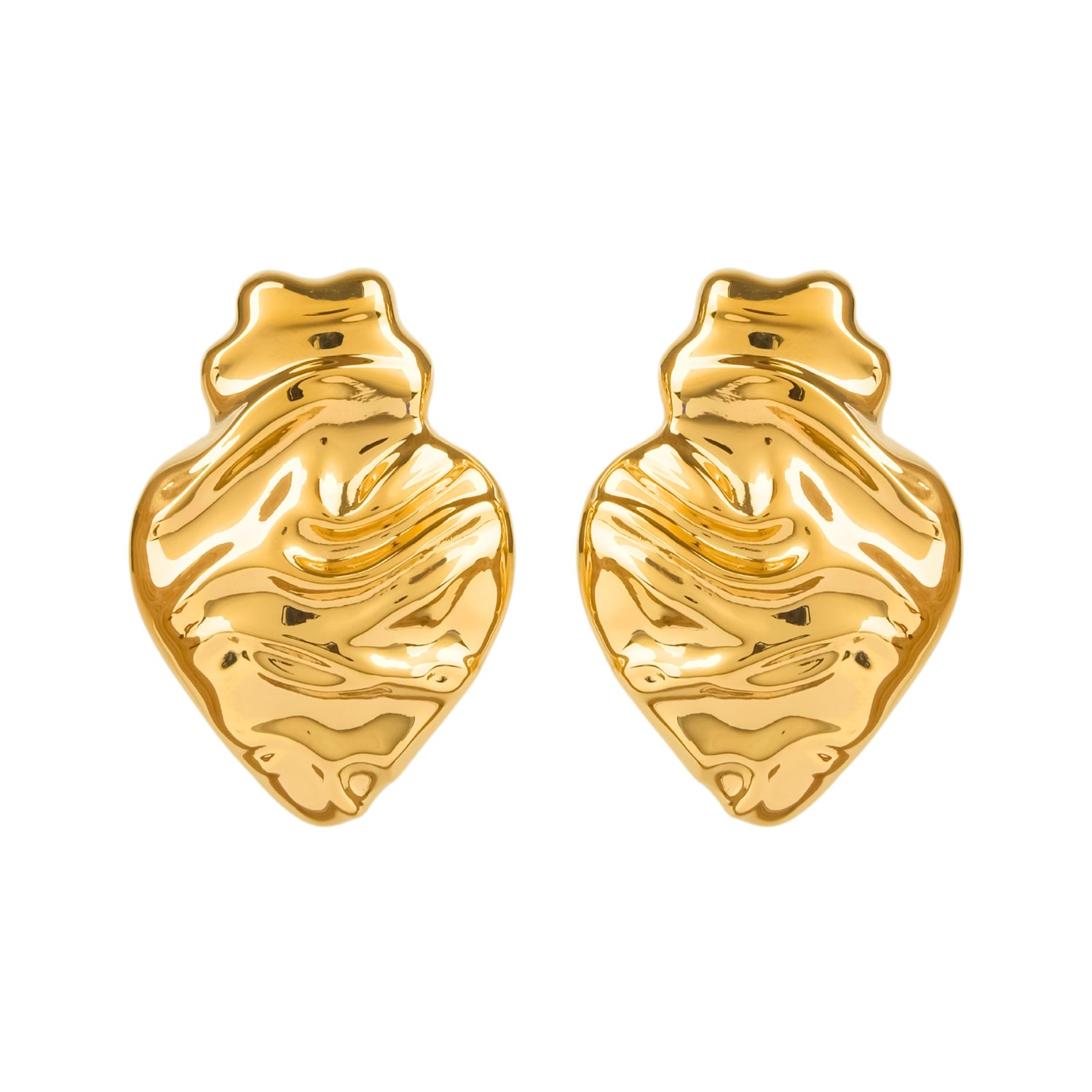 Earrings Melting Heart in Gold Plated Silver