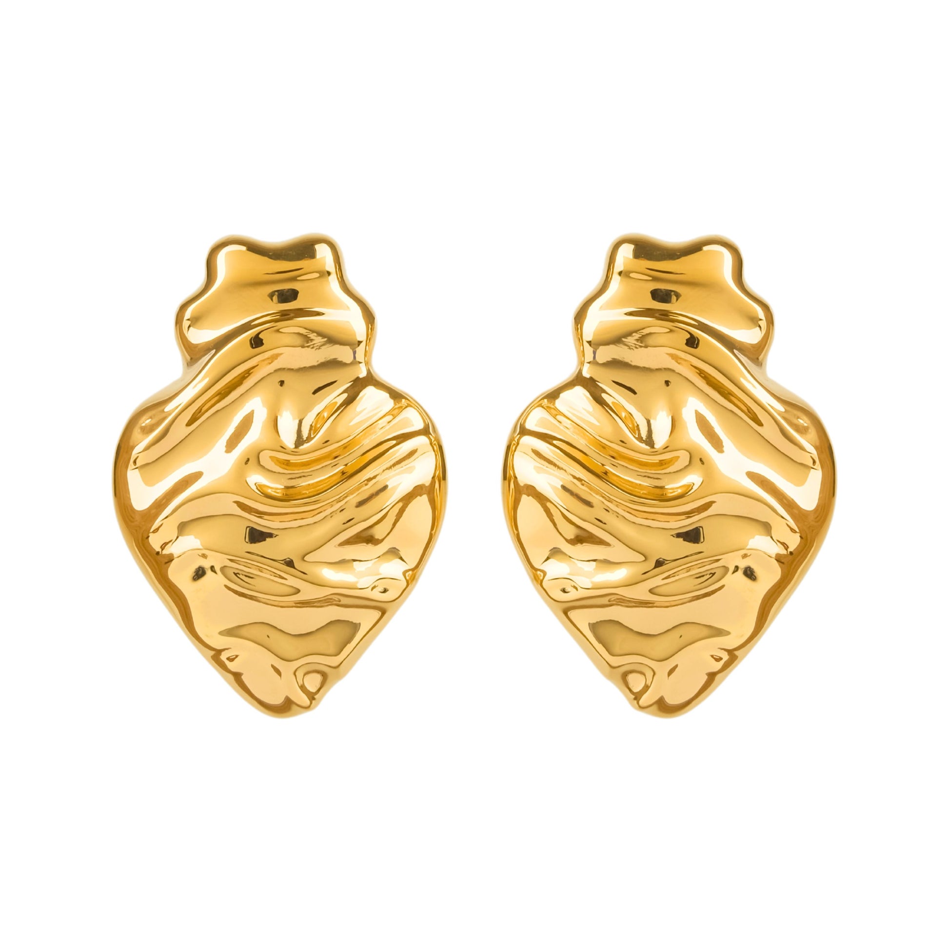 Earrings Melting Heart in Gold Plated Silver