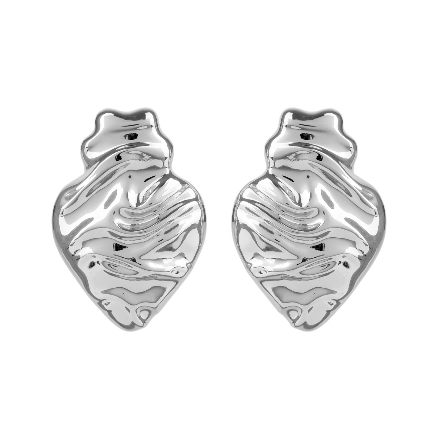 Earrings Melting Heart in Silver