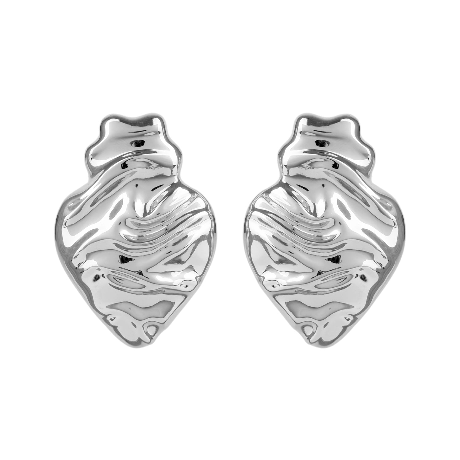 Earrings Melting Heart in Silver