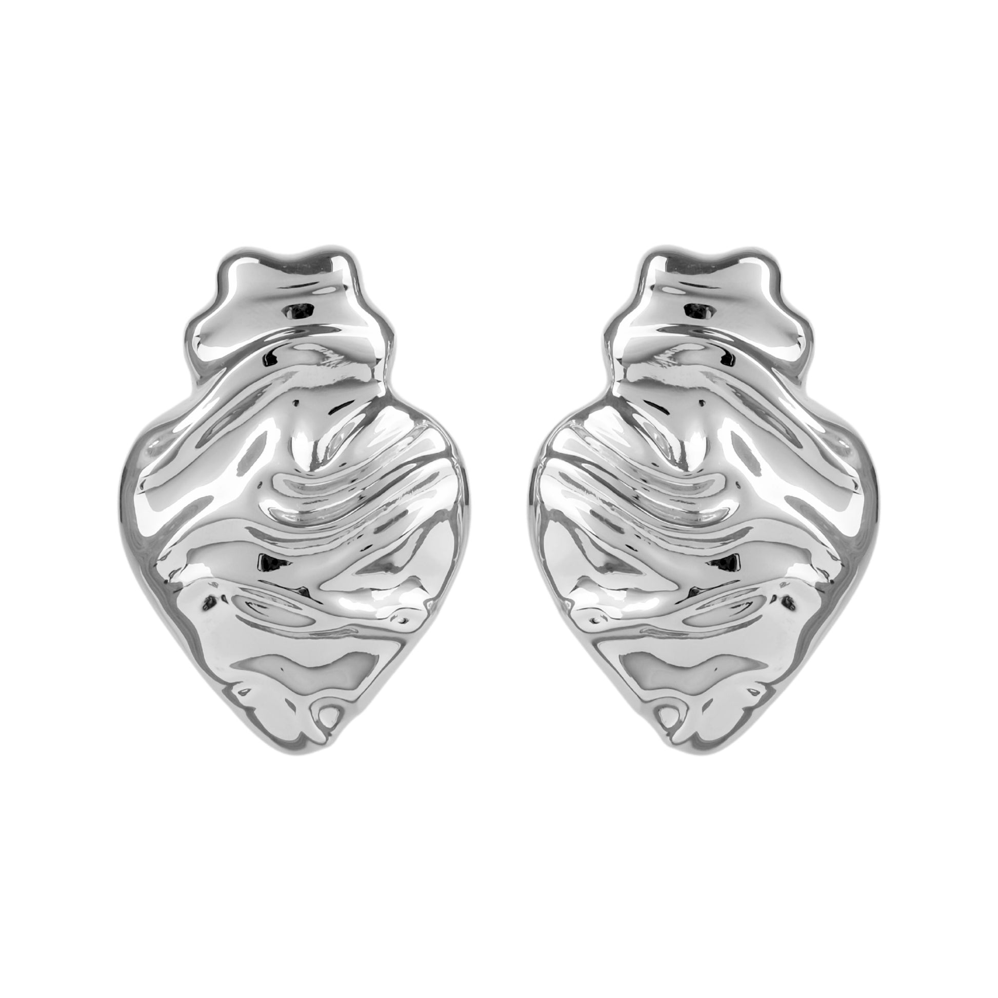 Earrings Melting Heart in Silver