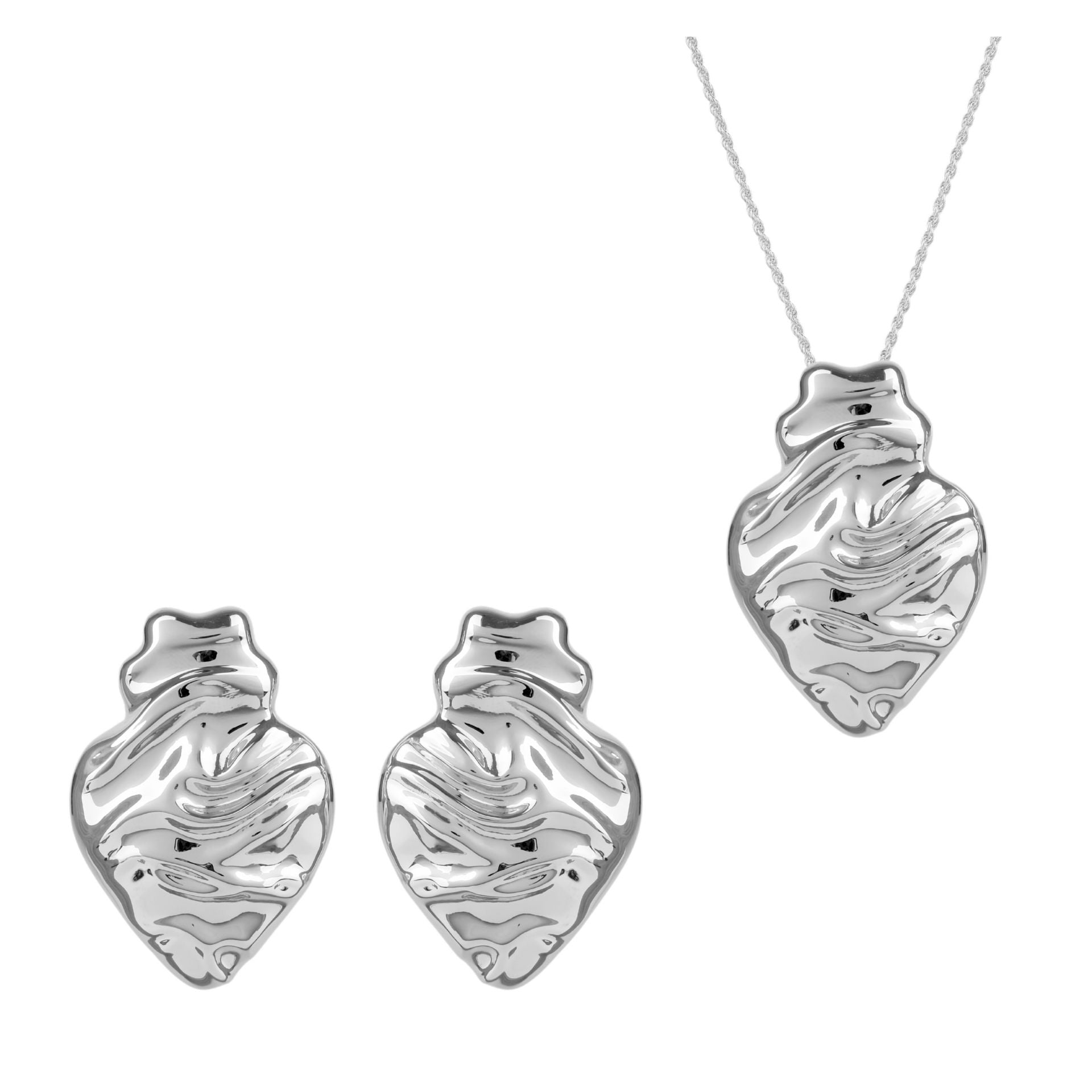 Set Melting Heart in Silver