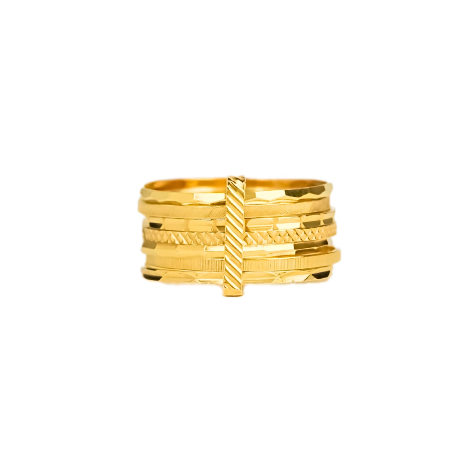 Ring Seven Bangles in Gold Plated Silver - Baroque Collection