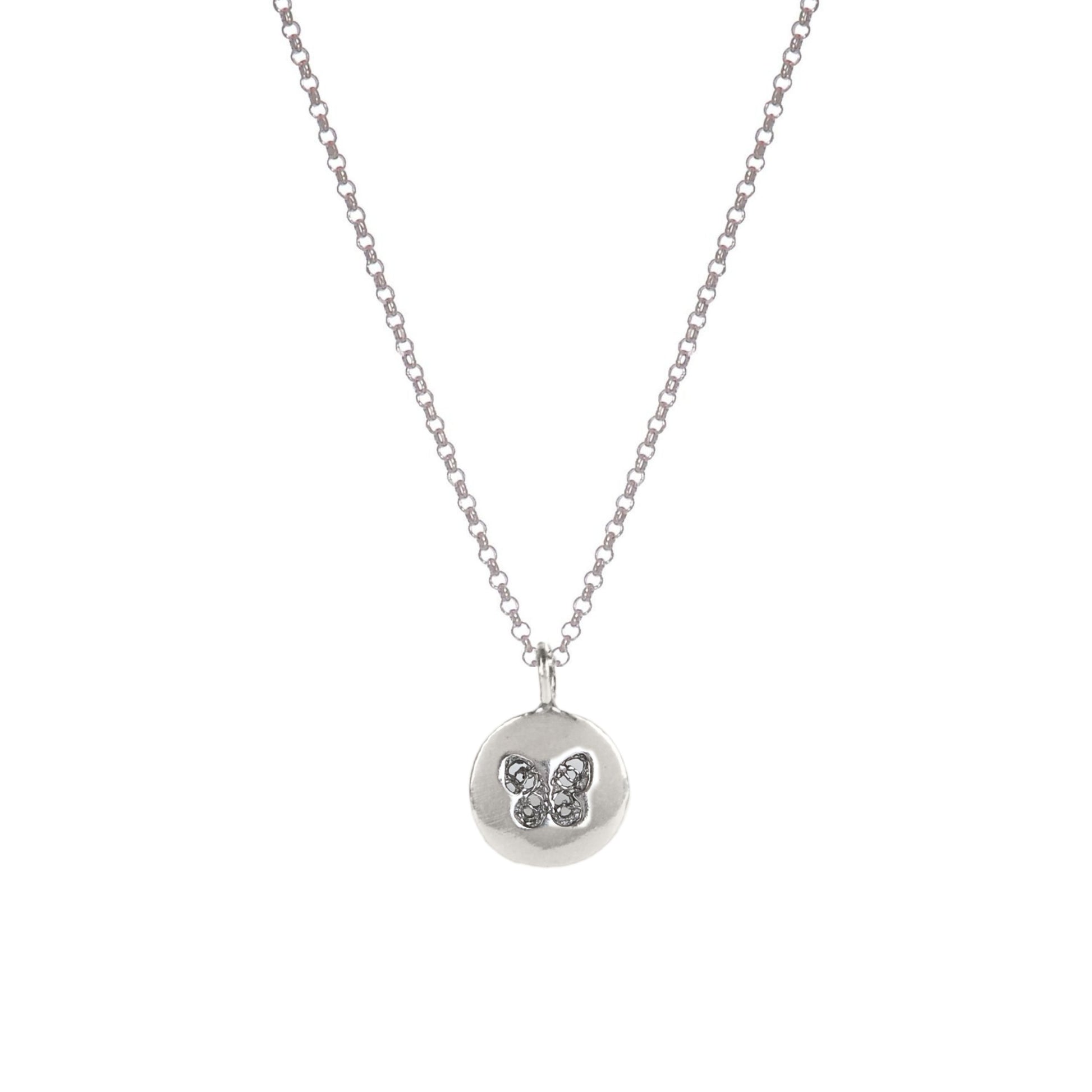 Necklace Charm Butterfly in Silver