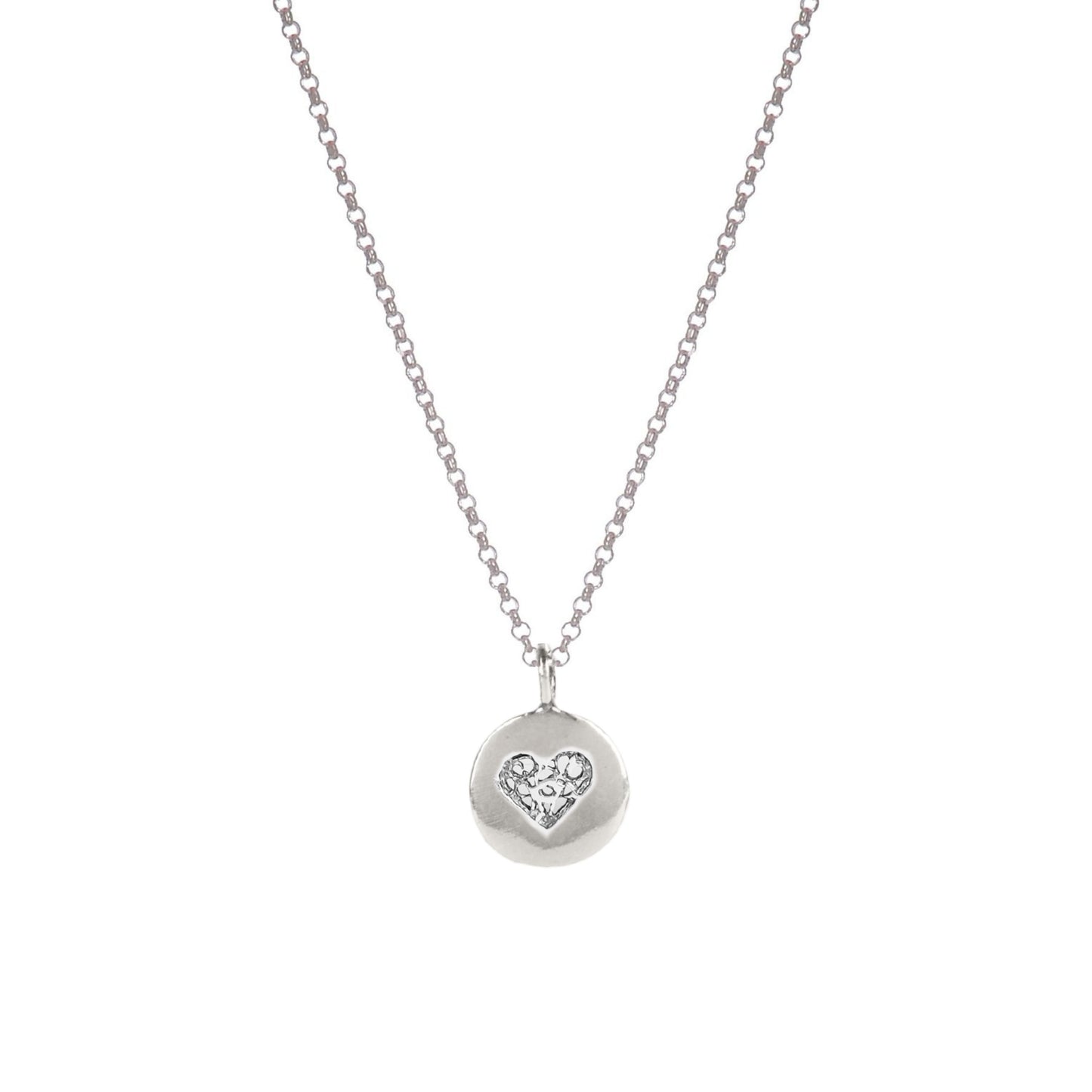 Necklace Charm Heart in Silver