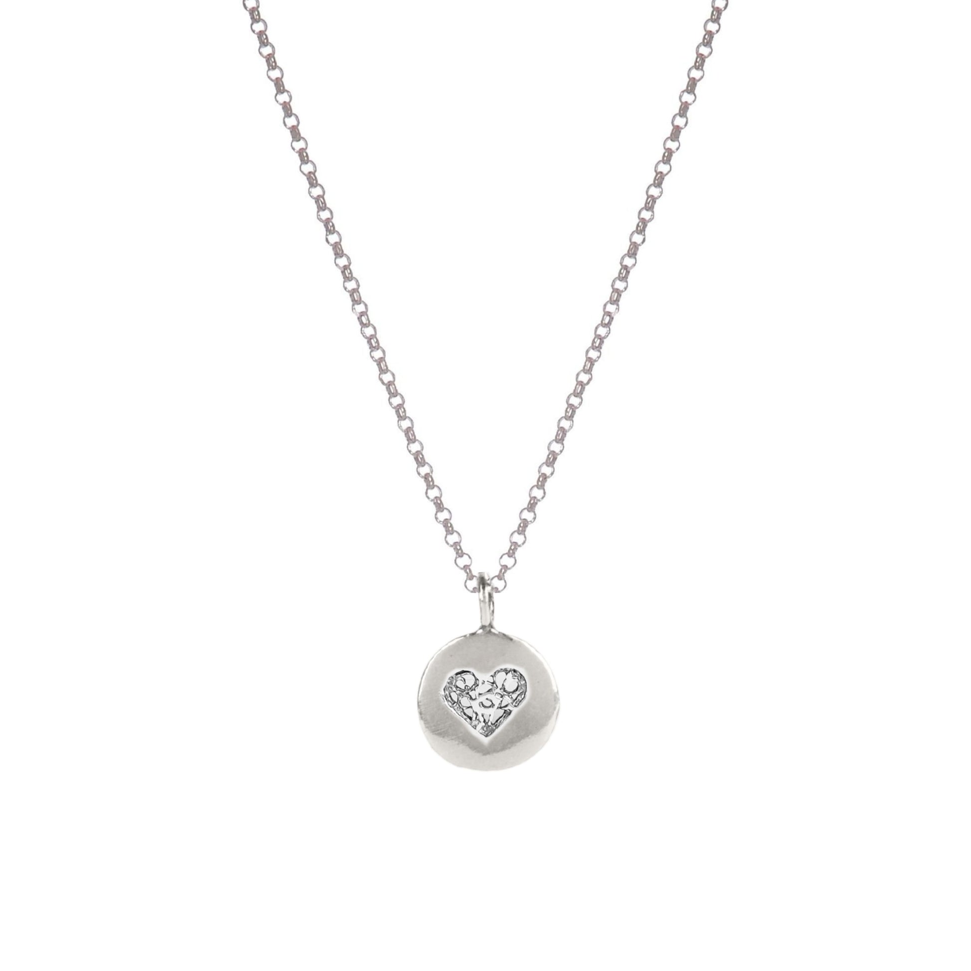 Necklace Charm Heart in Silver