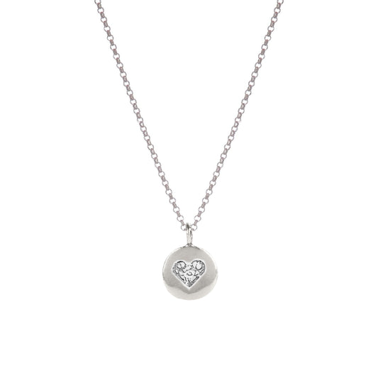 Necklace Charm Heart in Silver