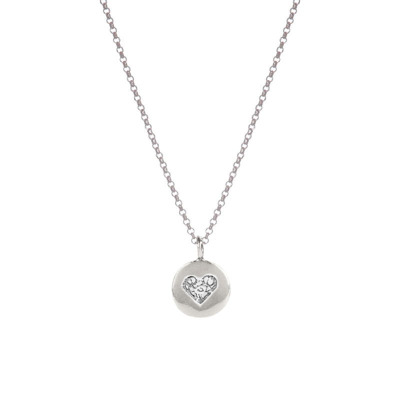 Necklace Charm Heart in Silver