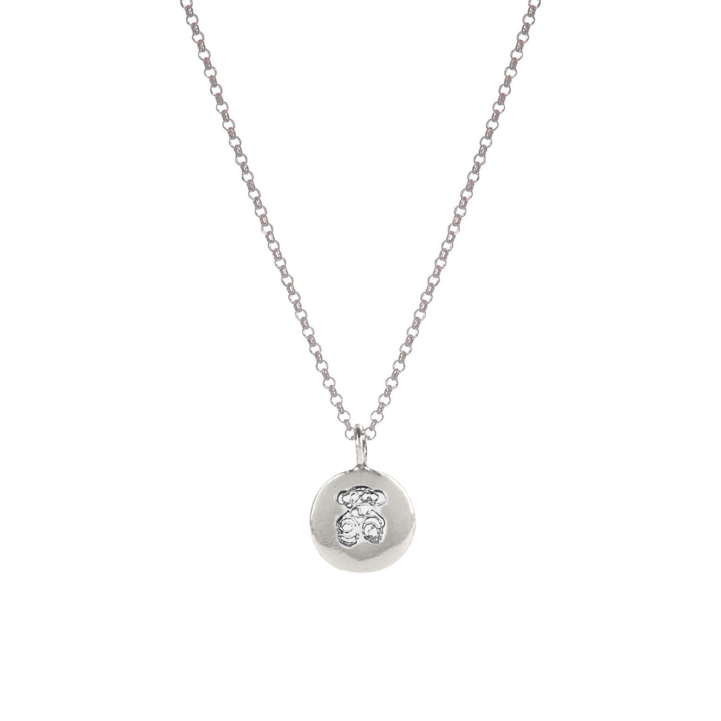 Necklace Charm Teddy Bear in Silver