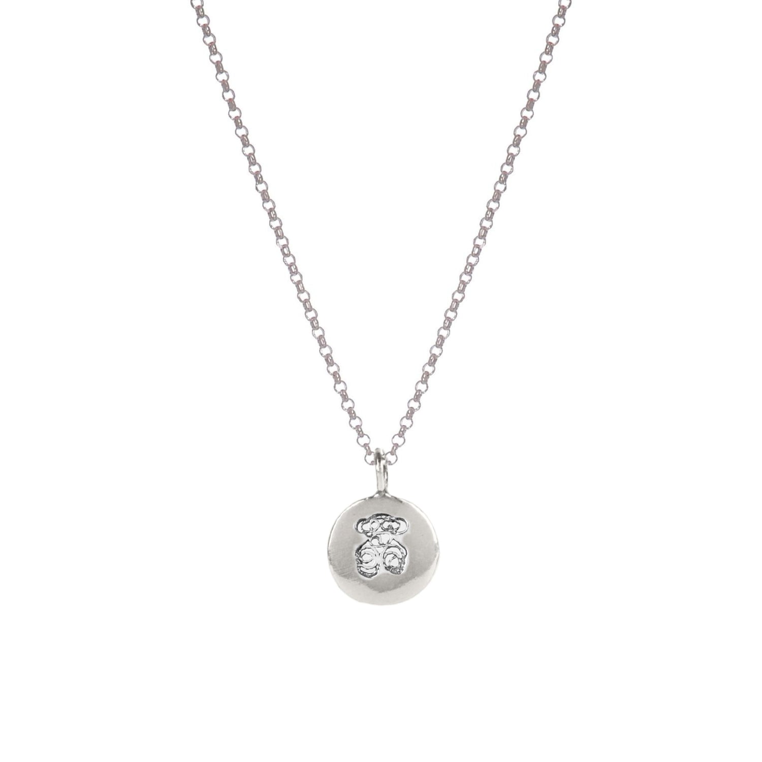 Necklace Charm Teddy Bear in Silver