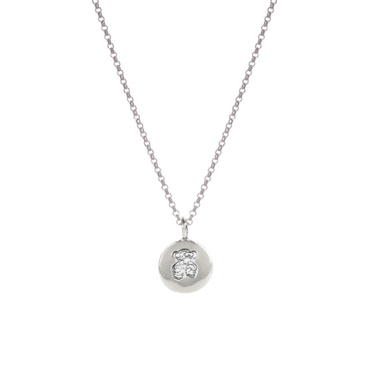 Necklace Charm Teddy Bear in Silver
