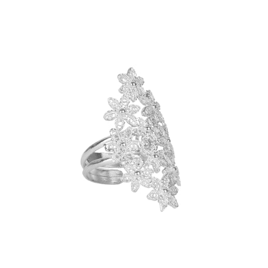Ring Flowers in Silver