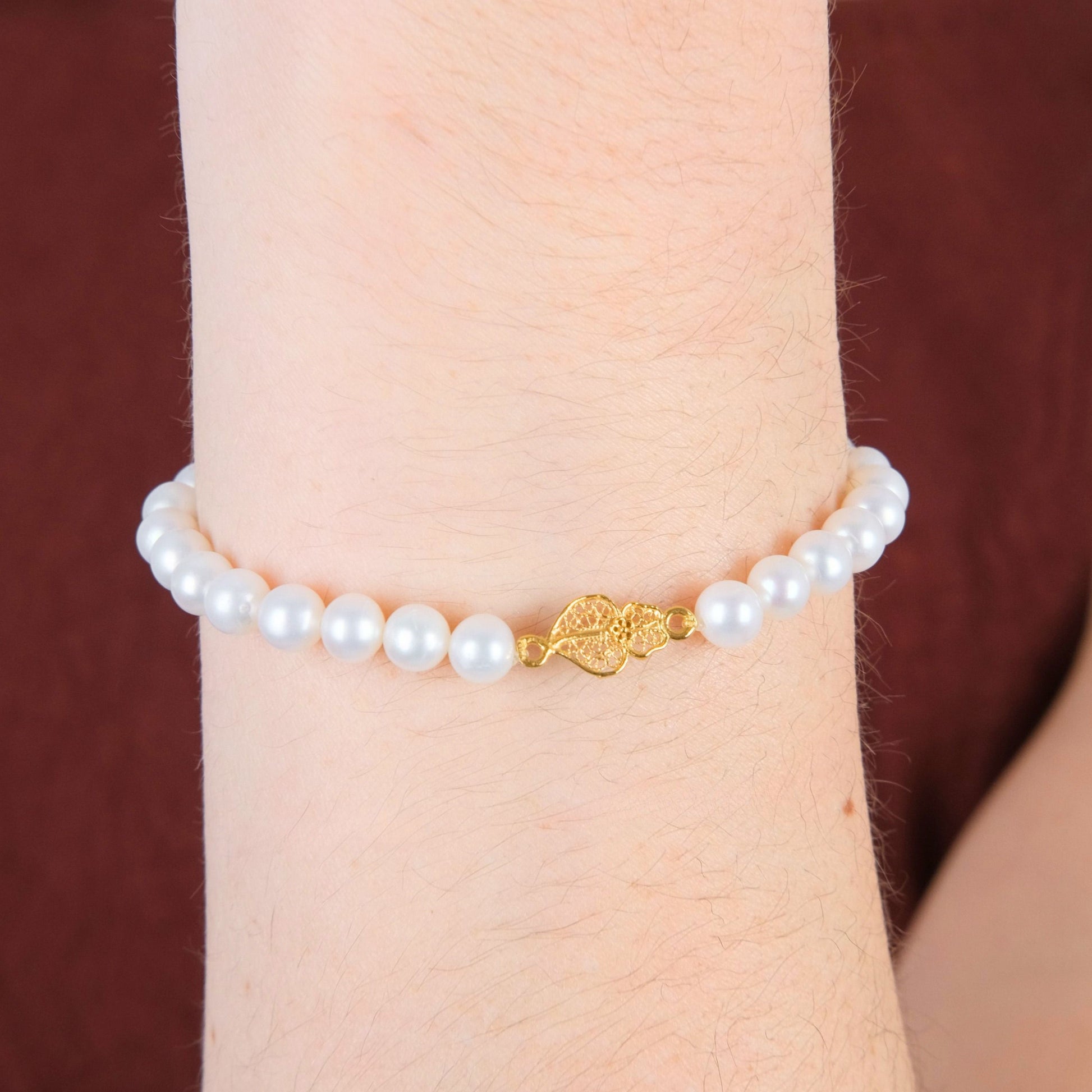 Bracelet Heart of Viana in 19,2Kt Gold with Pearls
