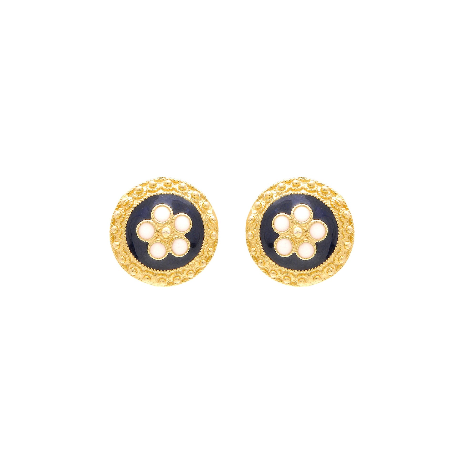 Earrings Caramujo Stud in Gold Plated Silver