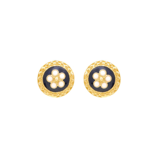 Earrings Caramujo Stud in Gold Plated Silver