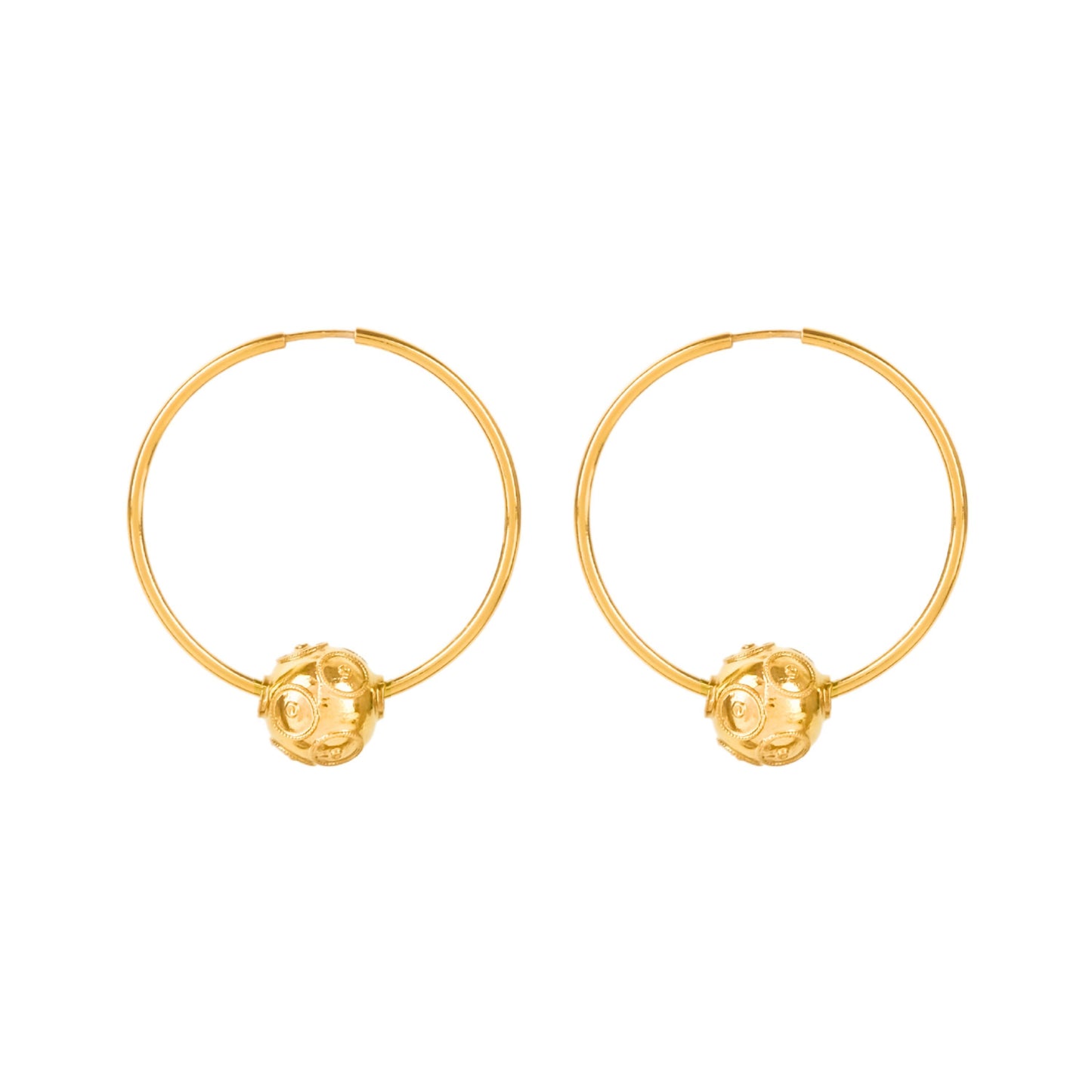 Earrings Hoops Viana’s Conta in Gold Plated Silver
