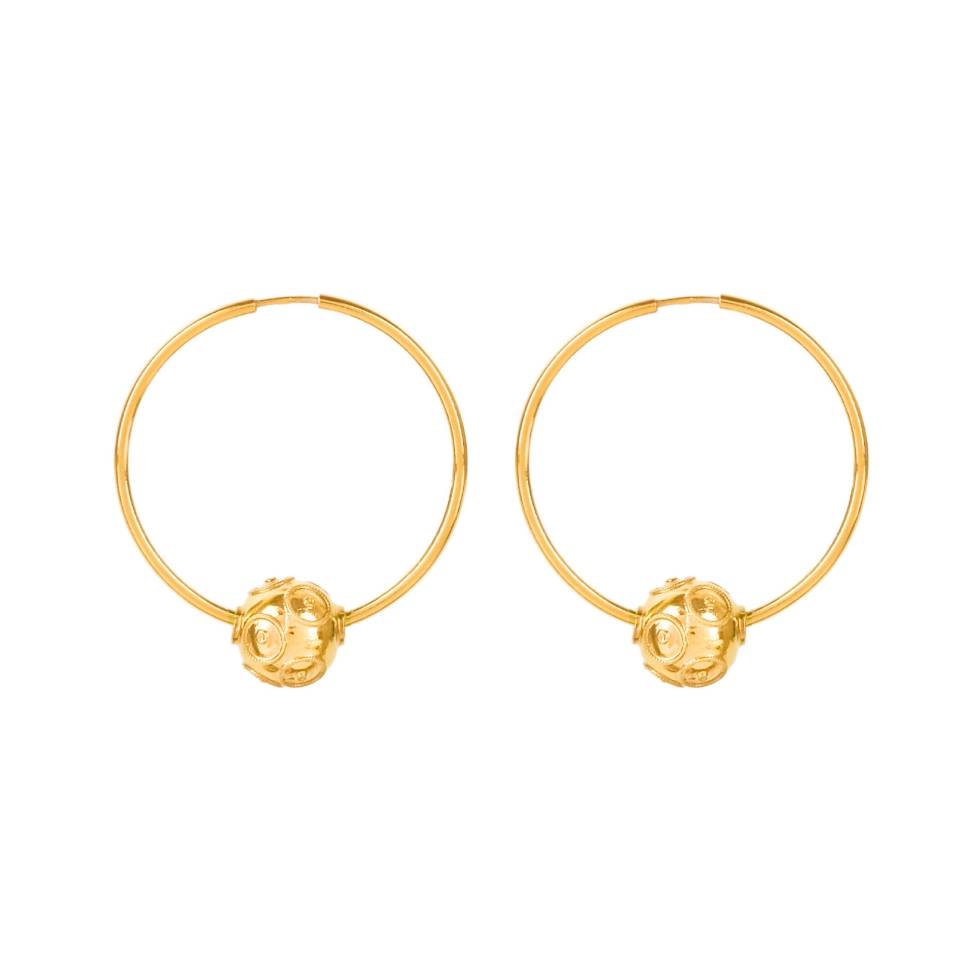 Earrings Hoops Viana’s Conta in Gold Plated Silver