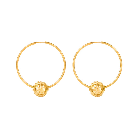 Earrings Hoops Viana’s Conta in Gold Plated Silver