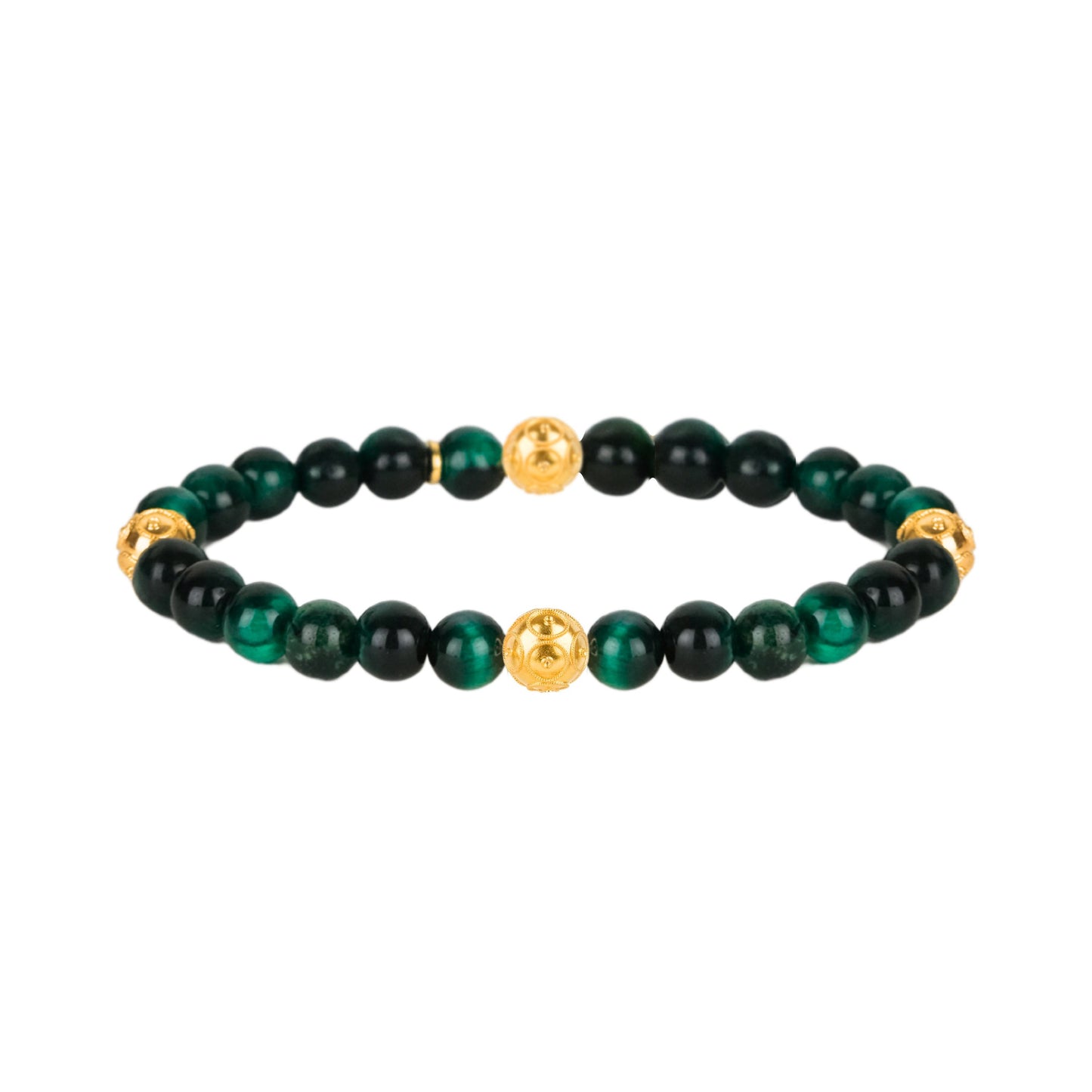 Bracelet Four Viana's Contas Green in Gold Plated Silver
