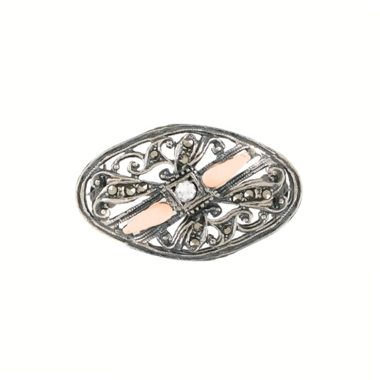 Brooch Marcasites in Silver and Gold