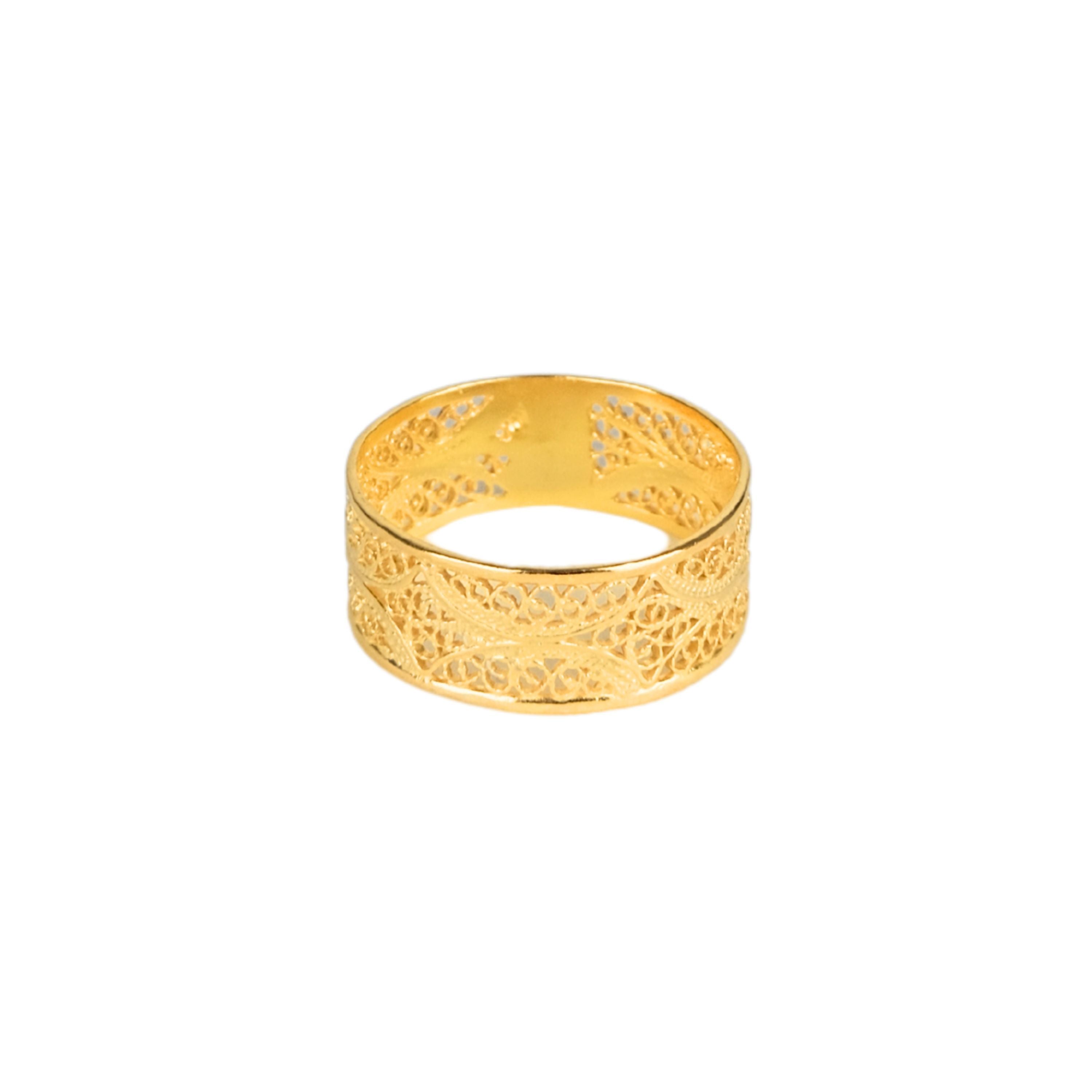 Filigree Rings Gold Plated Ring Filigree Band in Gold Plated Silver – PORTUGAL JEWELS