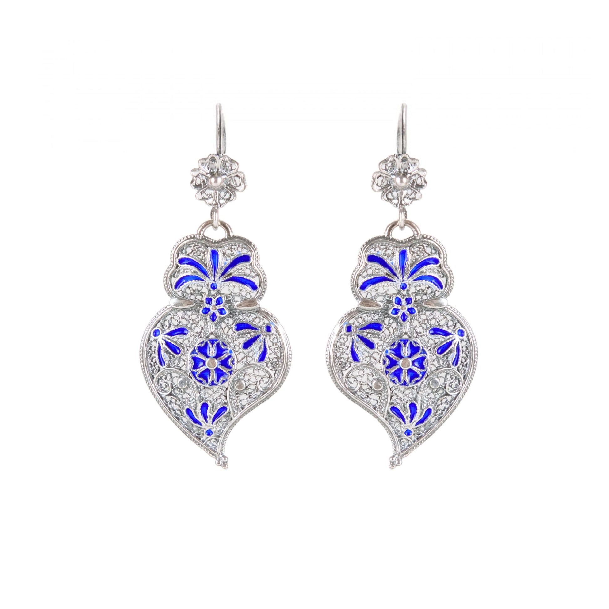 Earrings Heart of Viana Royal Blue in Silver