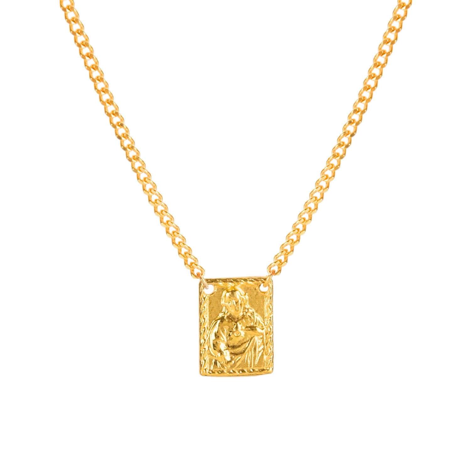 Necklace Scapular in Gold Plated Silver